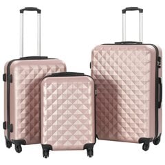 vidaXL kõvakattega kohver 3 tk roosakaskuldne ABS hind ja info | Pole täpsustatud Lapsed ja imikud | kaup24.ee