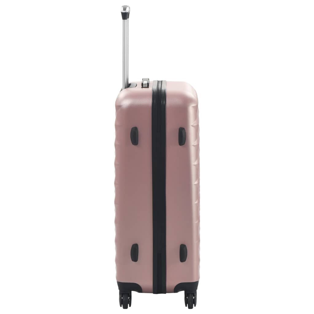 vidaXL kõvakattega kohver 3 tk roosakaskuldne ABS цена и информация | Kohvrid, reisikotid | kaup24.ee