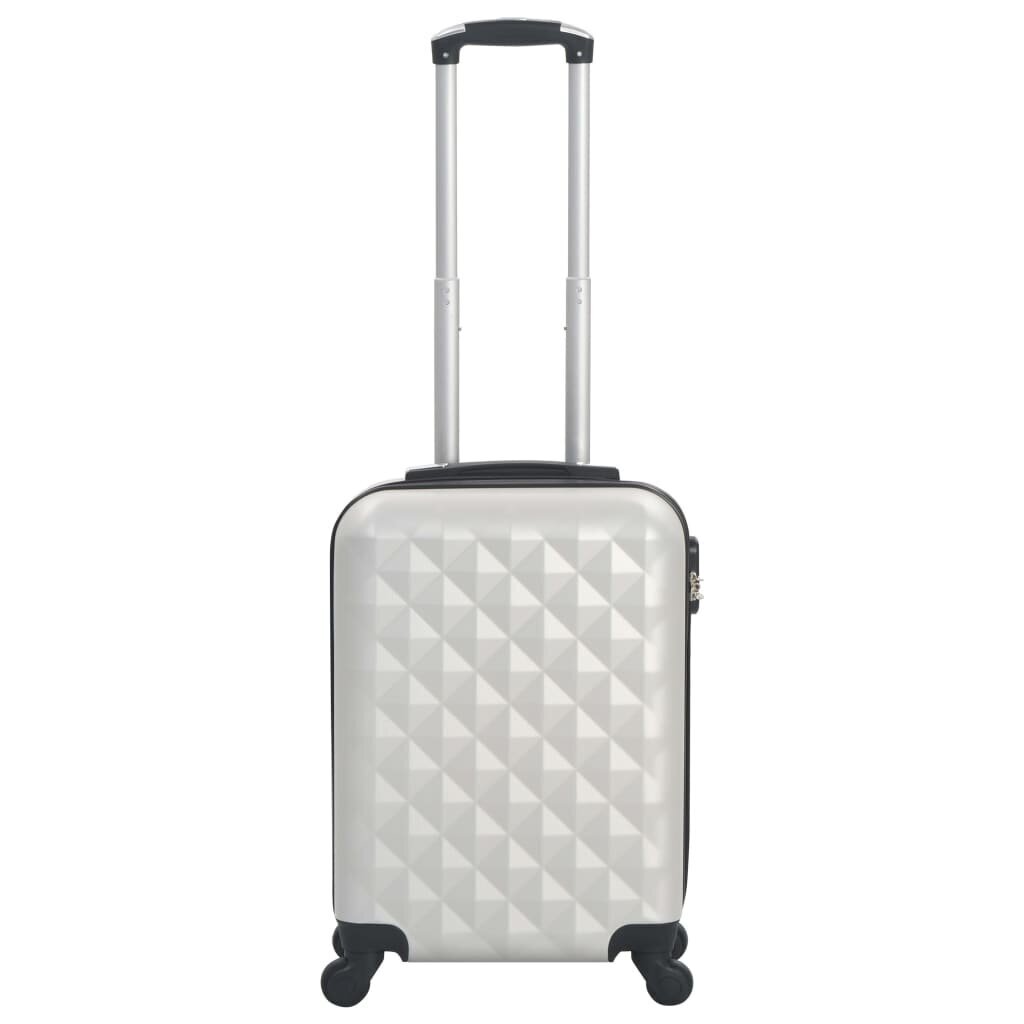 vidaXL kõvakattega kohver, särav hõbedane, ABS цена и информация | Kohvrid, reisikotid | kaup24.ee