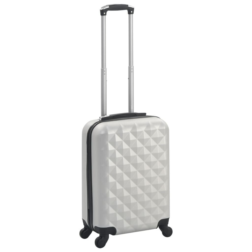 vidaXL kõvakattega kohver, särav hõbedane, ABS цена и информация | Kohvrid, reisikotid | kaup24.ee