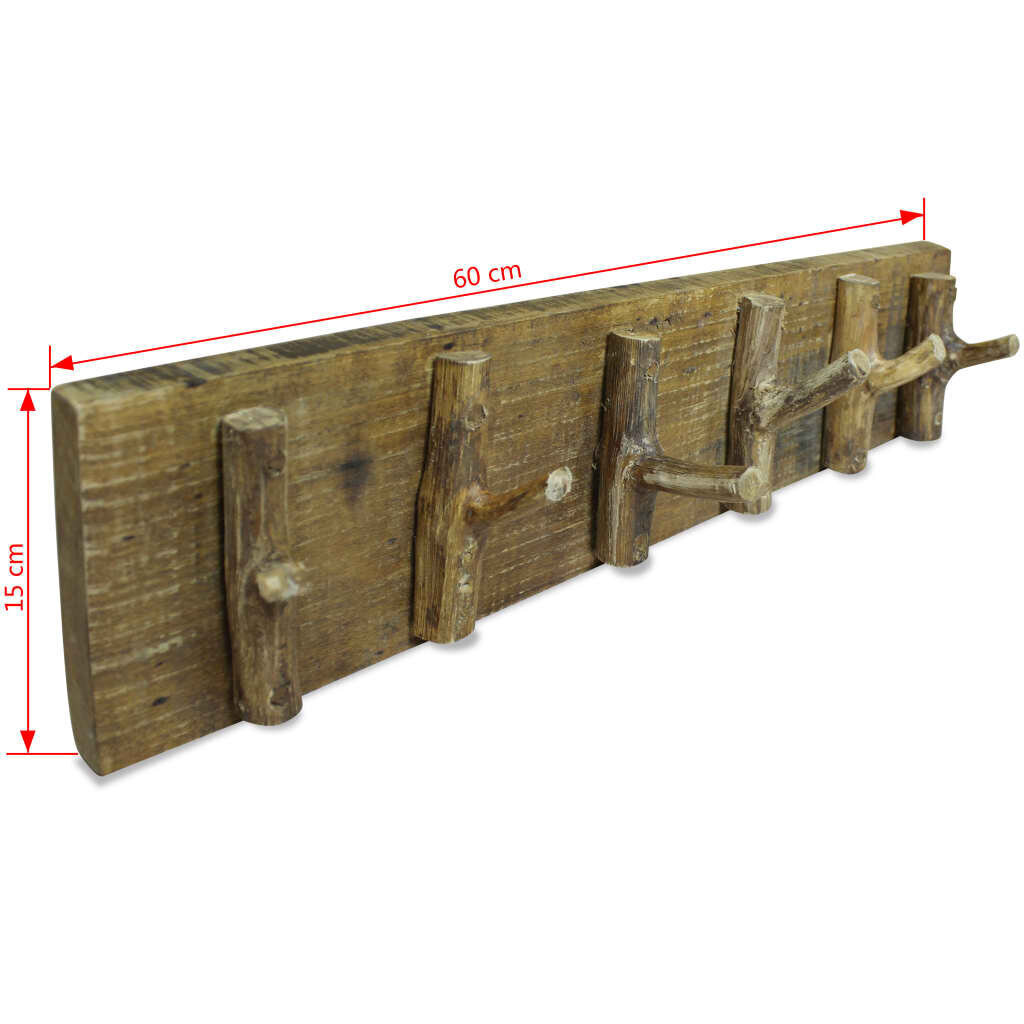 vidaXL riidenagi taaskasutatud puidust 60 x 15 cm цена и информация | Nagid | kaup24.ee