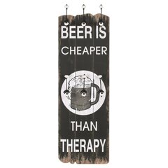 vidaXL riidenagi kuue konksuga, 120 x 40 cm, "BEER CHEAPER" hind ja info | Riidestanged ja nagid | kaup24.ee