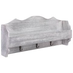 vidaXL seinale kinnitatav riidenagi, hall, 50 x 10 x 23 cm, puit цена и информация | Вешалки для одежды | kaup24.ee