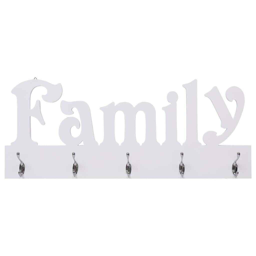 vidaXL seinale kinnitatav riidenagi, FAMILY, 74 x 29,5 cm цена и информация | Nagid | kaup24.ee