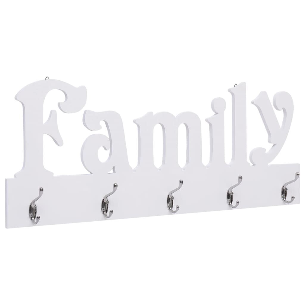 vidaXL seinale kinnitatav riidenagi, FAMILY, 74 x 29,5 cm цена и информация | Nagid | kaup24.ee