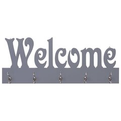 vidaXL seinale kinnitatav riidenagi, WELCOME, hall, 74 x 29,5 cm цена и информация | Вешалки для одежды | kaup24.ee