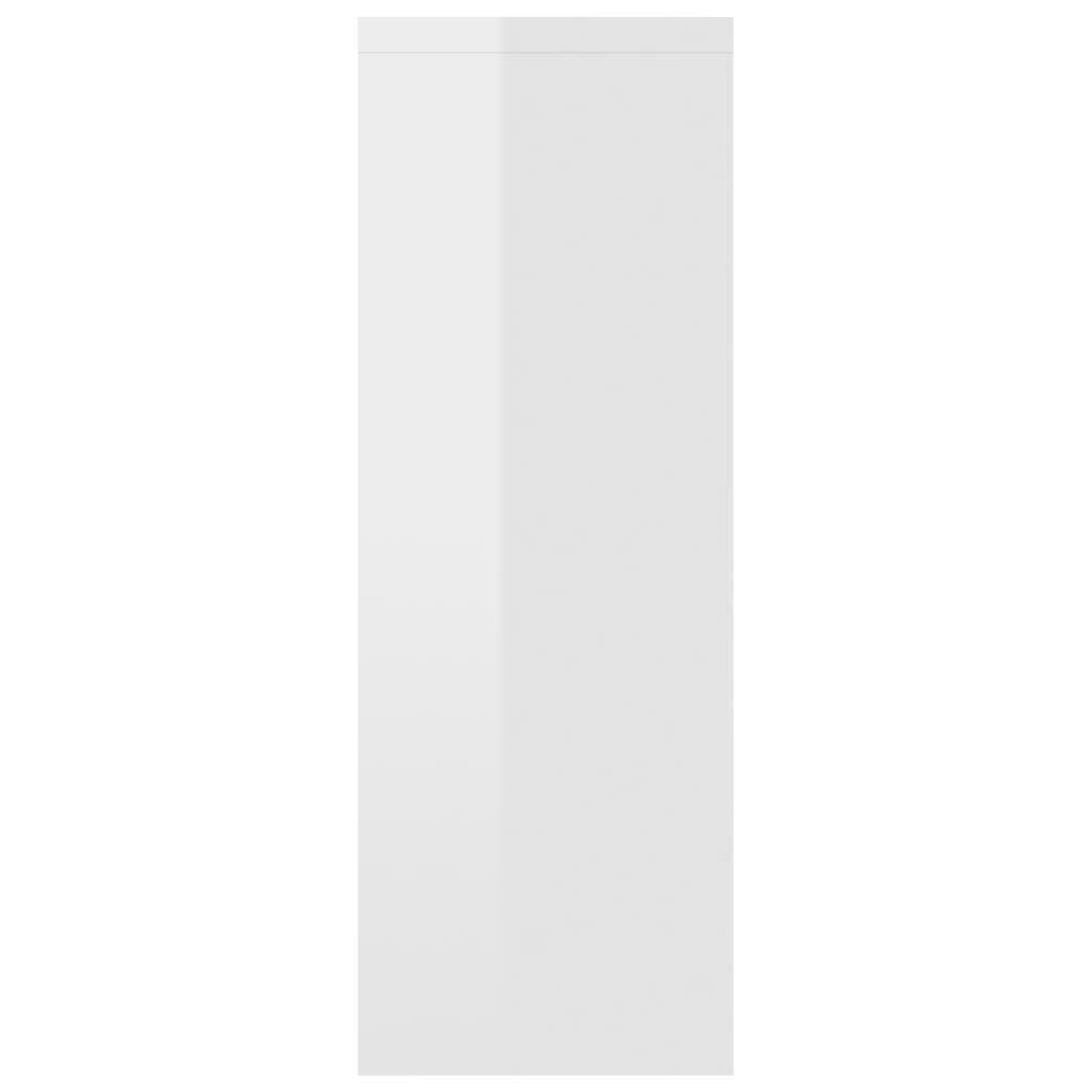 vidaXL seinariiul, kõrgläikega valge, 45,1x16x45,1 cm, puitlaastplaat hind ja info | Riiulid | kaup24.ee