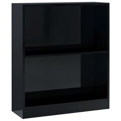 vidaXL raamaturiiul, kõrgläikega must, 60x24x74,5 cm, puitlaastplaat цена и информация | Полки | kaup24.ee