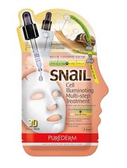 Двухэтапная осветляющая маска для лица Purederm Snail Cell Illuminating цена и информация | Маски для лица, патчи для глаз | kaup24.ee