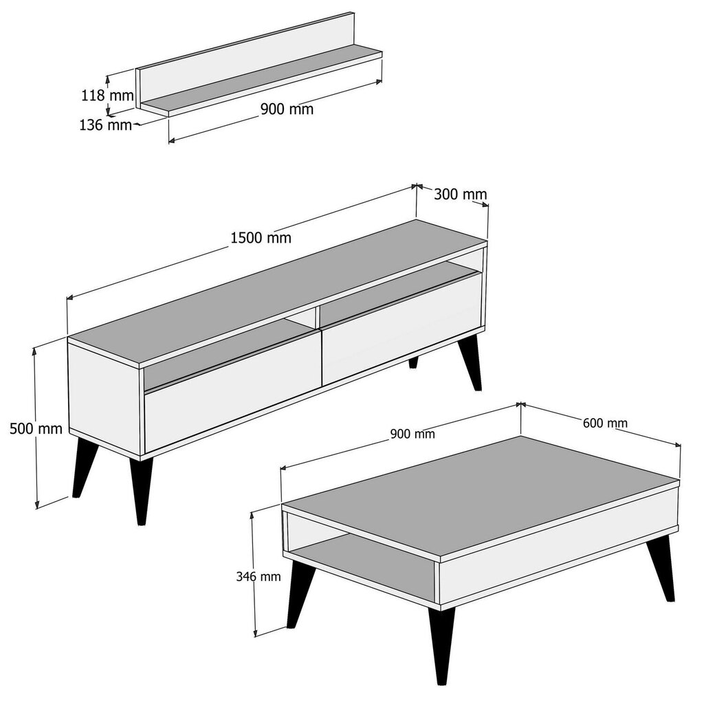 Elutoa mööblikomplekt Kalune Design 845(IV), pruun цена и информация | Sektsioonid | kaup24.ee