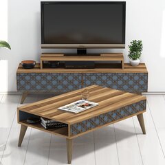 Комплект мебели для гостиной Kalune Design 845(V), темно-коричневый/синий цена и информация | Секция КАЛАБРИНИ I, белая | kaup24.ee