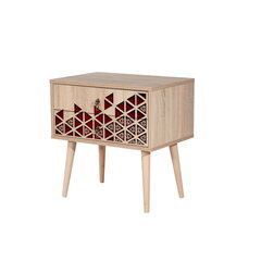 Ночной столик Kalune Design 869, 61 см, дуб/красный цена и информация | Прикроватные тумбочки | kaup24.ee