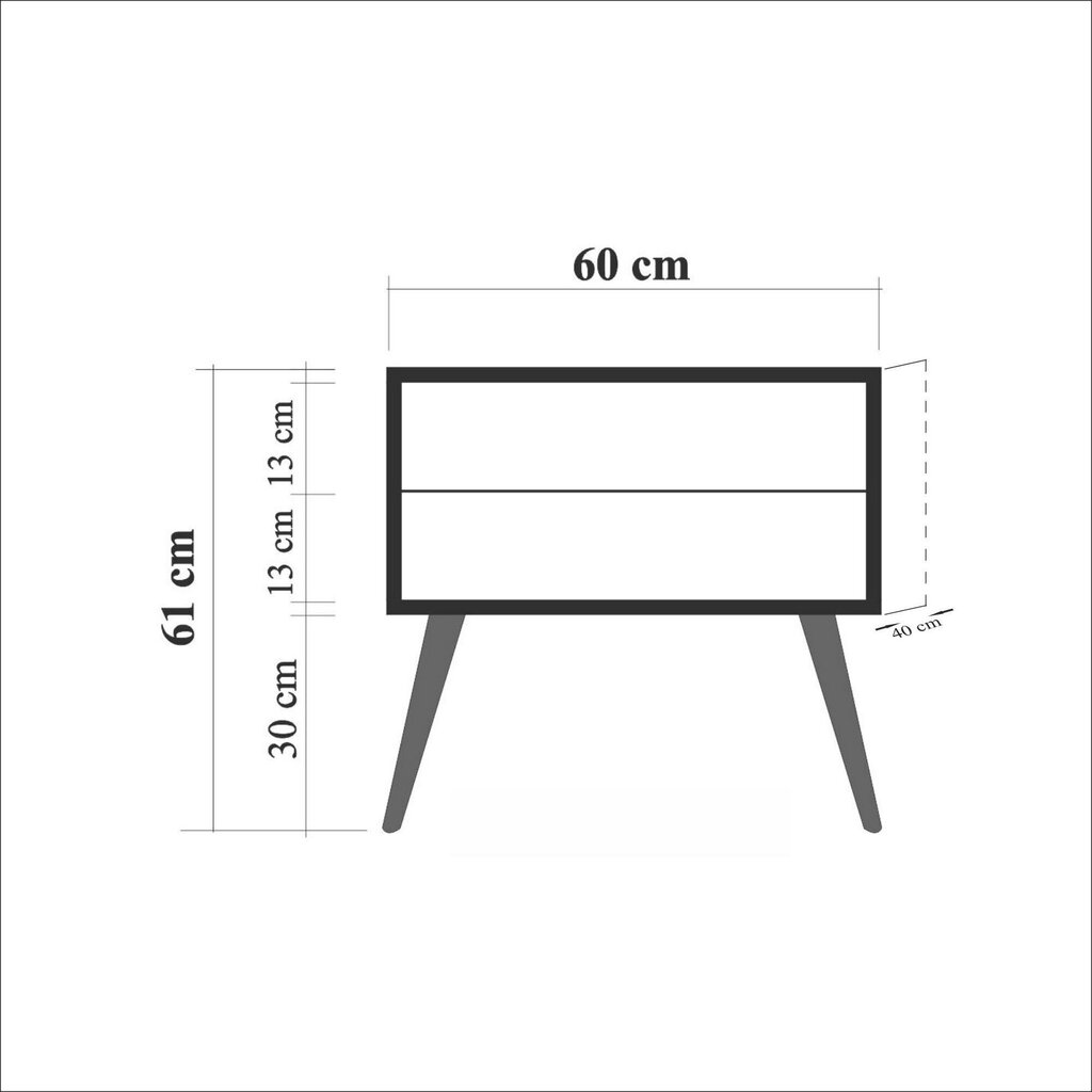 Öökapp Kalune Design 869, 61 cm, tamm/tumesinine värv hind ja info | Öökapid | kaup24.ee