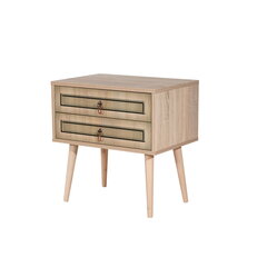 Ночной столик Kalune Design 869, 61 см, дуб/светло-зеленый цена и информация | Прикроватные тумбочки | kaup24.ee