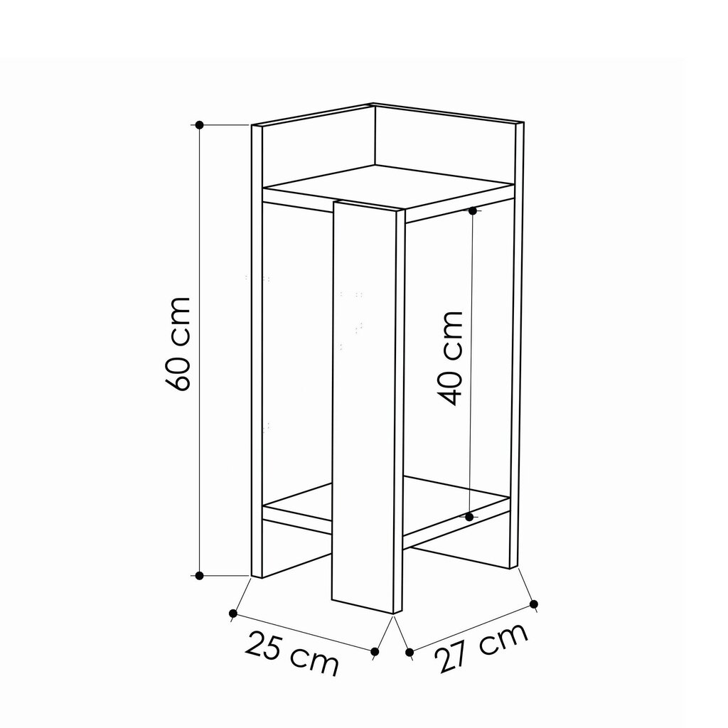 Öökapp Kalune Design D855(I), 60 cm, helepruun hind ja info | Öökapid | kaup24.ee