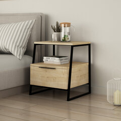 Ночной столик Kalune Design 855(I), 50 см, коричневый/черный цена и информация | Прикроватные тумбочки | kaup24.ee