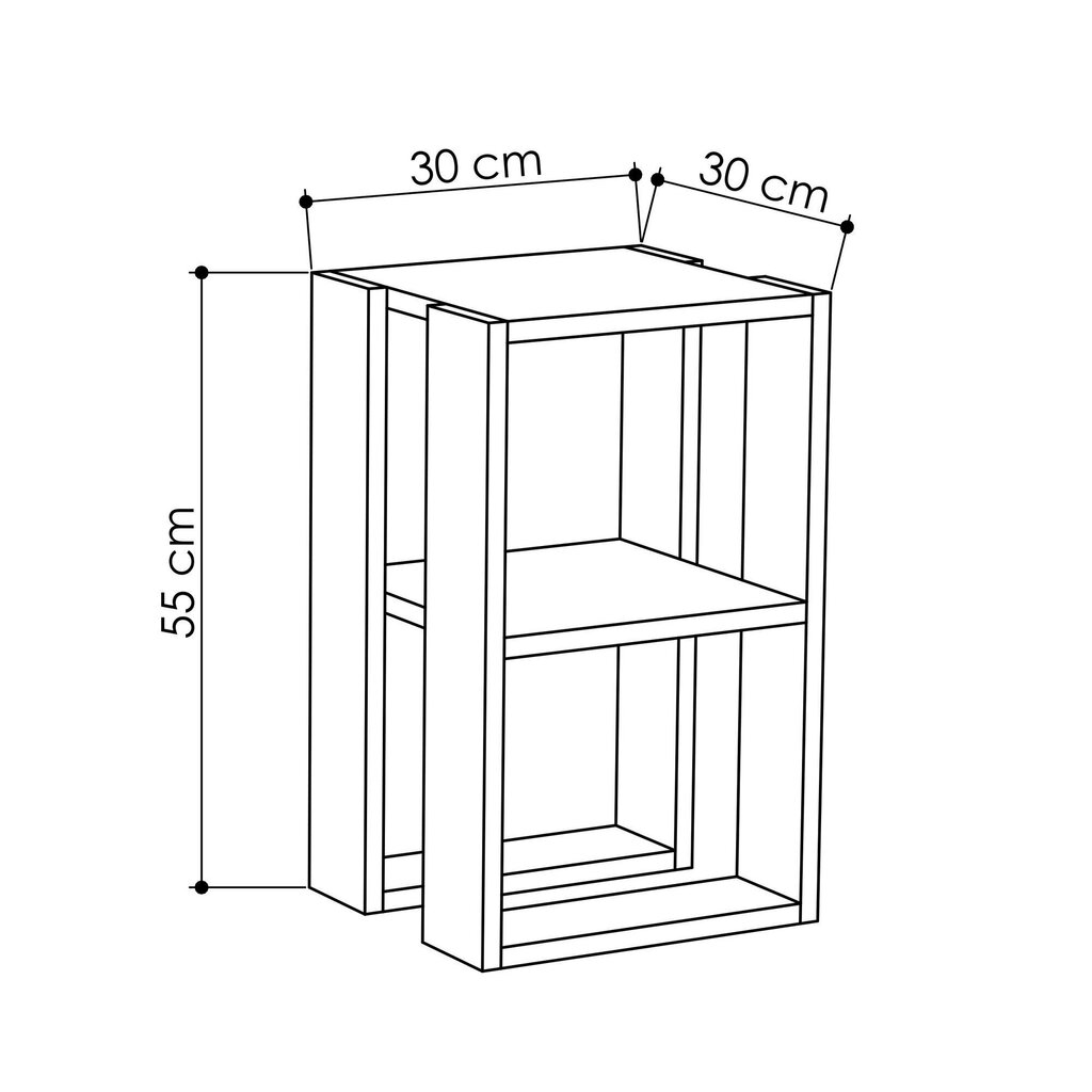 Öökapp Kalune Design 776 (II), 55 cm, valge цена и информация | Öökapid | kaup24.ee