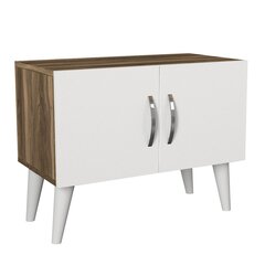 Ночной столик Kalune Design 731(I), 55 см, белый/коричневый цена и информация | Прикроватные тумбочки | kaup24.ee