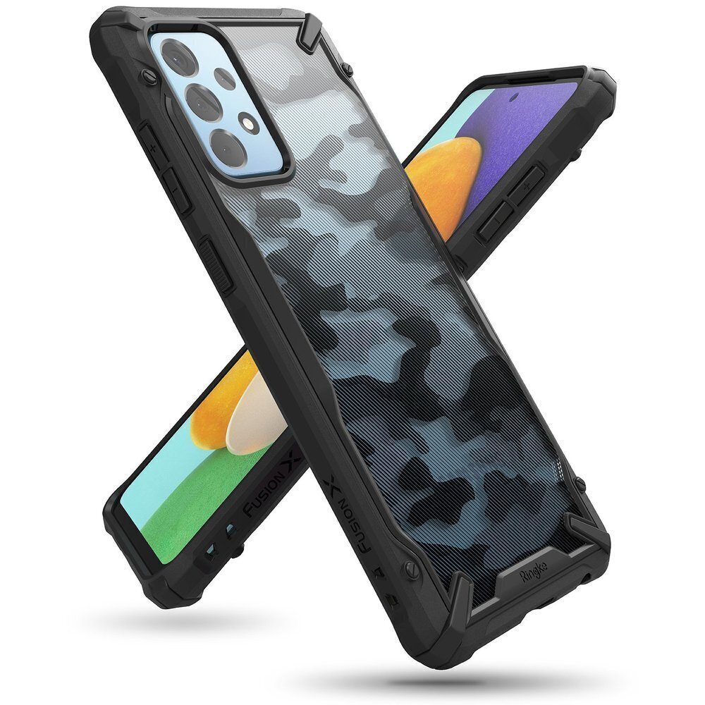 Telefoniümbris Ringke Fusion X Camo sobib Samsung Galaxy A52 5G / A52, must цена и информация | Telefoni kaaned, ümbrised | kaup24.ee