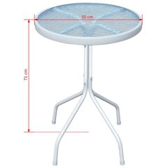 vidaXL bistroolaud, hall 50 x 71 cm, teras цена и информация | Садовые столы и столики | kaup24.ee