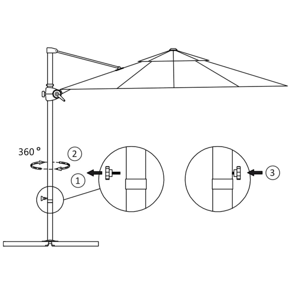 vidaXL konsooldisainiga päikesevari, teraspost, 250x250 cm, liivakarva цена и информация | Päikesevarjud, markiisid ja alused | kaup24.ee