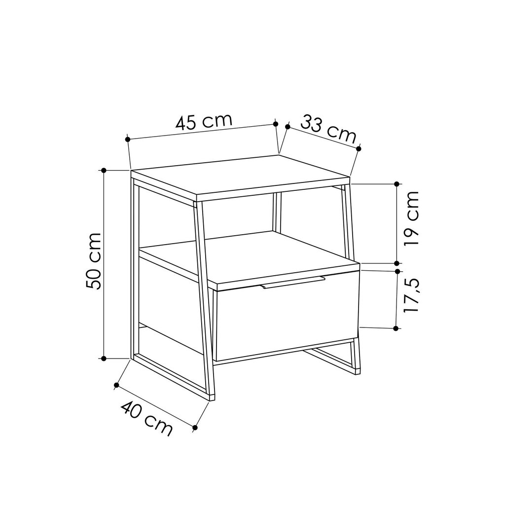 Öökapp Kalune Design 855(I), 50 cm, valge/must цена и информация | Öökapid | kaup24.ee