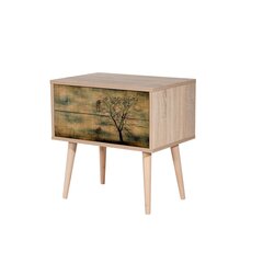 Ночной столик Kalune Design 863 (VIII), 61 см, дуб/темно-зеленый цена и информация | Прикроватные тумбочки | kaup24.ee