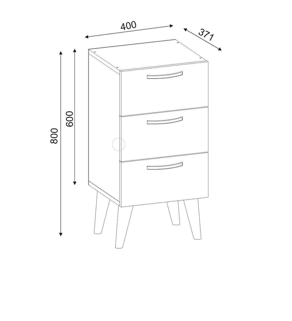 Öökapp Kalune Design 731, 80 cm, valge/pruun цена и информация | Öökapid | kaup24.ee