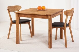 Tammepuidust söögitoakomplekt Lem 4 - laud 90x90 cm ja 4 tooli Irma must, õlitatud hind ja info | Köögimööbli komplektid | kaup24.ee