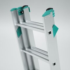 Алюминиевая лестница, 3x9 ступенек цена и информация | Стремянки | kaup24.ee