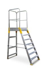 Алюминиевая рабочая лестница, 5 ступеней цена и информация | Стремянки | kaup24.ee