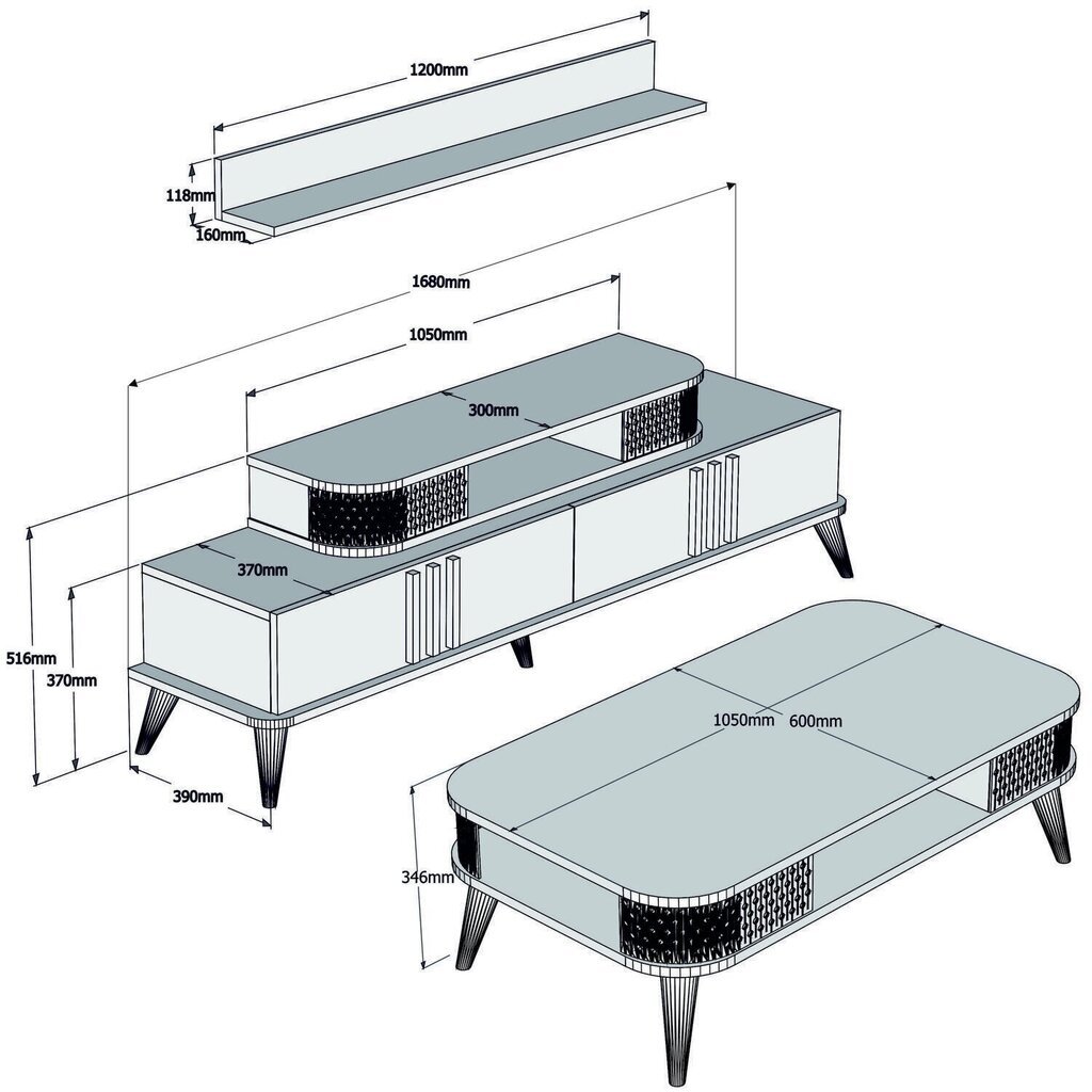 Elutoamööbli komplekt Kalune Design 845(I), tumepruun цена и информация | Sektsioonid | kaup24.ee