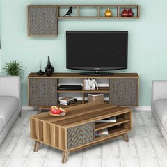 Комплект мебели для гостиной Kalune Design 845(I), темно-коричневый/синий цена и информация | Секция КАЛАБРИНИ I, белая | kaup24.ee