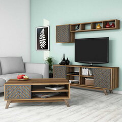 Комплект мебели для гостиной Kalune Design 845(I), темно-коричневый/синий цена и информация | Секции | kaup24.ee