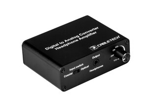 Cabletech Digital to Analog Converter with Headphone Jack / Black цена и информация | Адаптеры и USB-hub | kaup24.ee