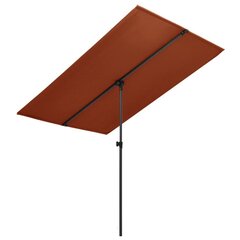 vidaXL päikesevari alumiiniumpostiga, 180 x 130 cm, terrakota цена и информация | Зонты, маркизы, стойки | kaup24.ee