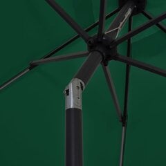 vidaXL päikesevari Led-tuledega, alumiiniumpost, 300 cm, roheline цена и информация | Зонты, маркизы, стойки | kaup24.ee