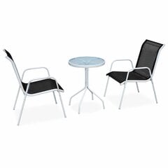 vidaXL 3-osaline bistrookomplekt teras, must цена и информация | Комплекты уличной мебели | kaup24.ee