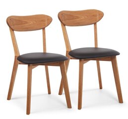 Tammepuidust toolid Irma 9152, 2 tk, must kunstnahk, õlitatud цена и информация | Стулья для кухни и столовой | kaup24.ee