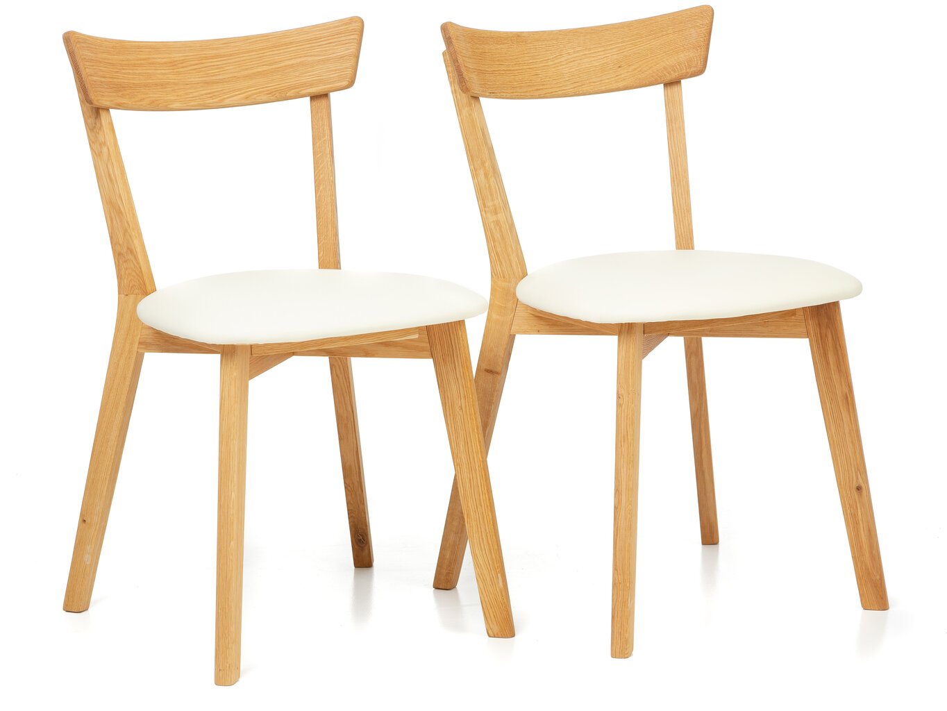 Tammepuidust toolid Viola 9170, 2 tk, beež kunstnahk, õlitatud hind ja info | Söögitoolid, baaritoolid | kaup24.ee