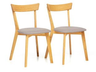 Tammepuidust toolid Viola, hall kangas, 2 tk, õlitatud hind ja info | Söögitoolid, baaritoolid | kaup24.ee