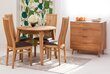 Tammepuidust pikendatav söögilaud Basel 9221, 110-160 x 110 cm+ 4 tooli Sandra pruun, õlitatud hind ja info | Söögilauakomplektid | kaup24.ee