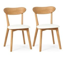 Tammepuidust toolid Irma 9150, 2 tk, helebeež kunstnahk, õlitatud hind ja info | Söögilaua toolid, köögitoolid | kaup24.ee
