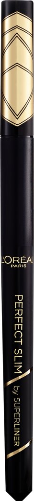 Silmalainer L'Oreal Paris Perfect Slim, 01 Intense Black, 0.6 ml hind ja info | Ripsmetušid, lauvärvid, silmapliiatsid, seerumid | kaup24.ee