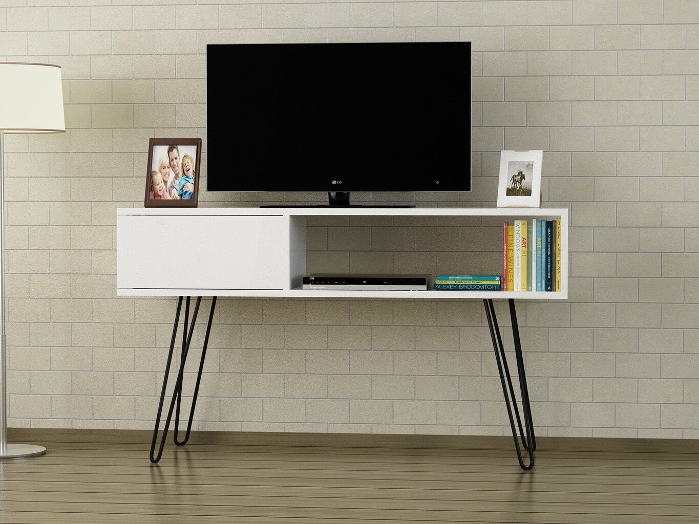 TV-laud Kalune Design 756(I), 120 cm, valge цена и информация | TV alused | kaup24.ee