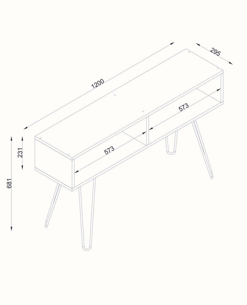 TV-laud Kalune Design 756(III), 120 cm, must hind ja info | TV alused | kaup24.ee