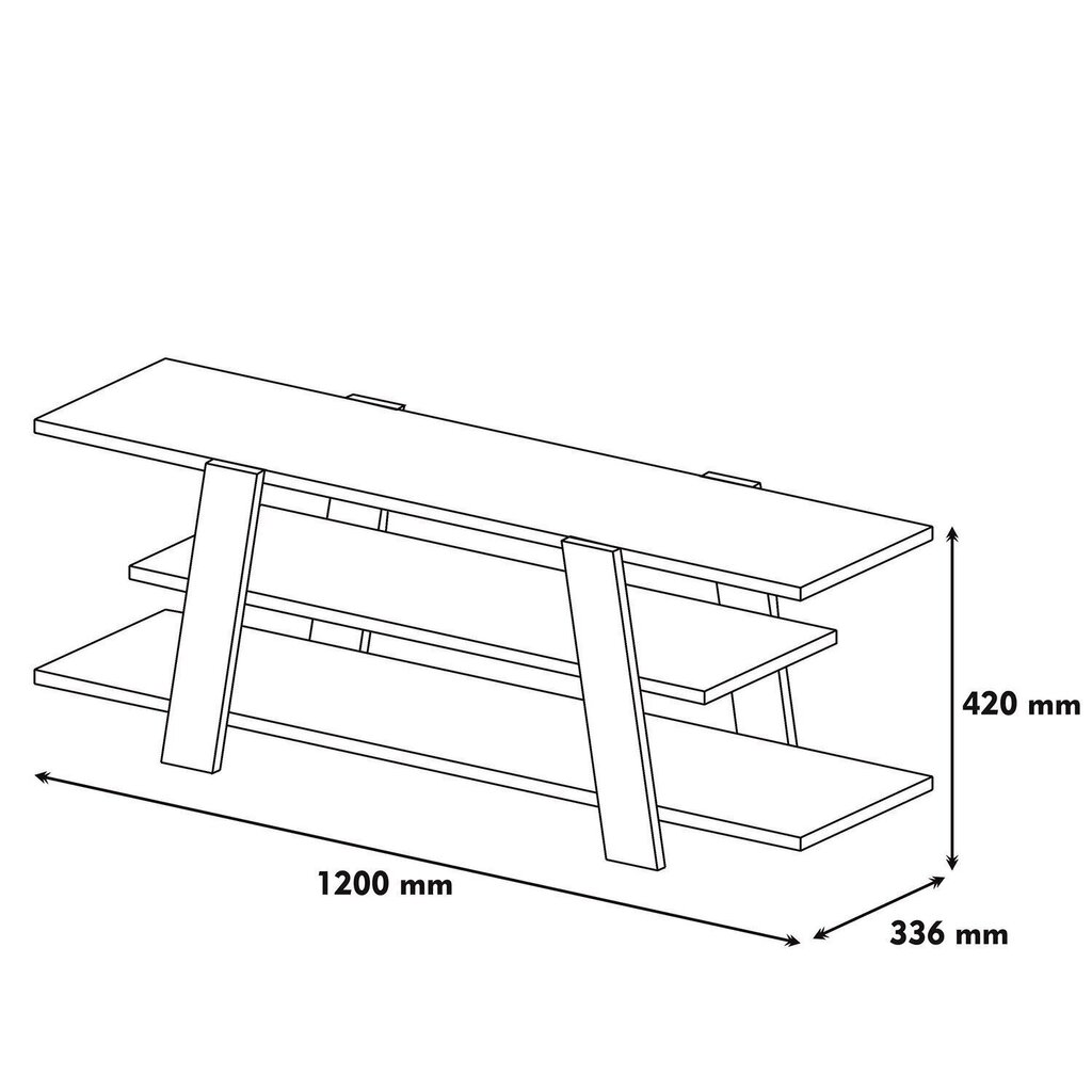 TV-laud Kalune Design 845, 120 cm, pruun/kollane hind ja info | TV alused | kaup24.ee