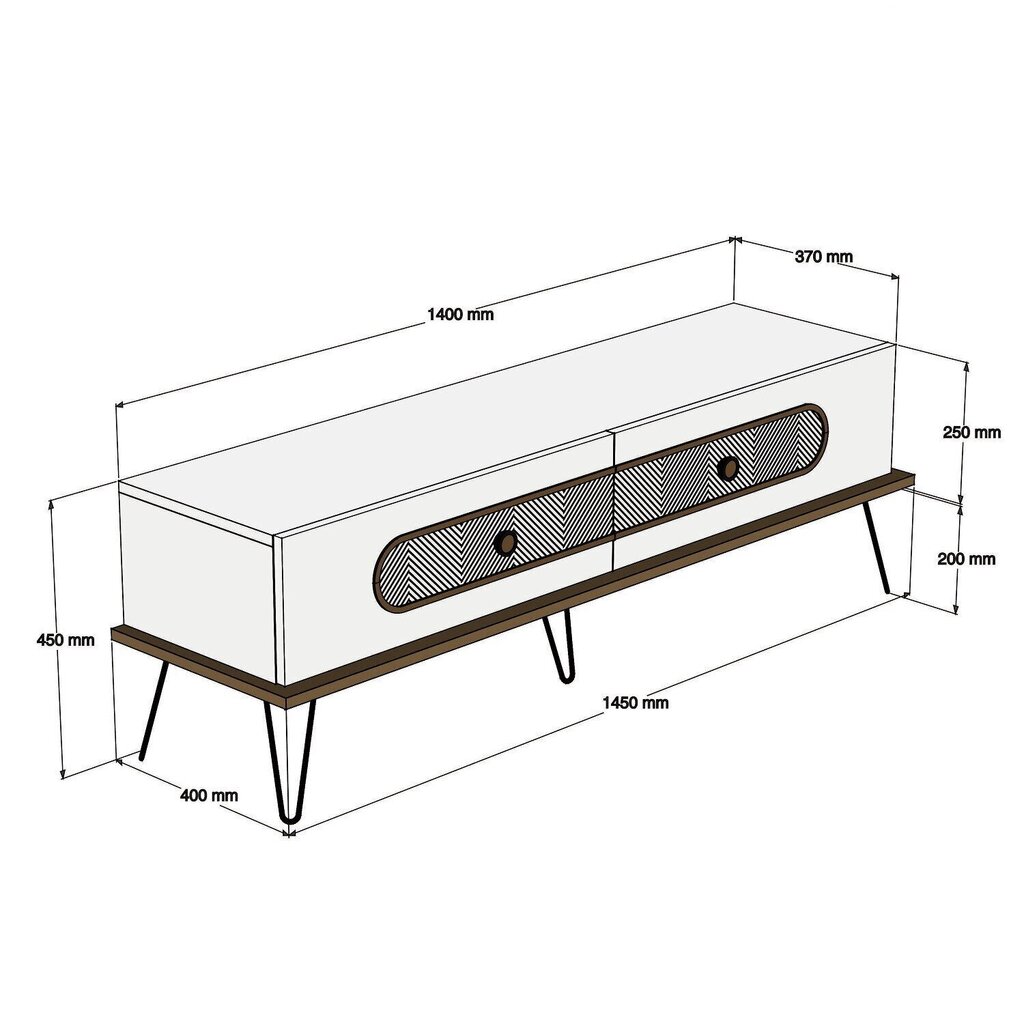 TV-laud Kalune Design 845, 145 cm, pruun цена и информация | TV alused | kaup24.ee