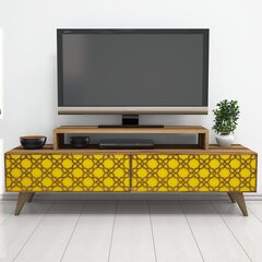 ТВ столик Kalune Design 845, 140 см, коричневый/желтый цена и информация | Тумбы под телевизор | kaup24.ee