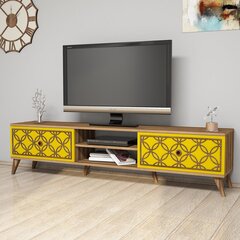 TV-laud Kalune Design 845, 180 cm, pruun/kollane цена и информация | Тумбы под телевизор | kaup24.ee